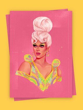 Framed Rosé Drag Queen Art - A5 (5.8"x8.3")